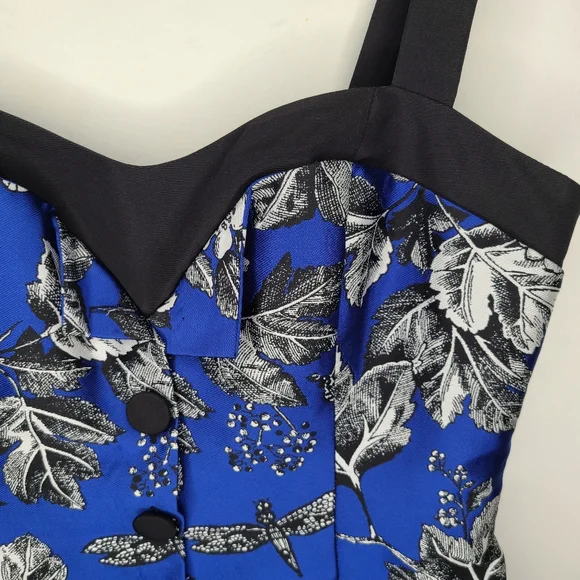 NWT CAROLINA HERRERA Resort 2021 Floral Jacquard Midi Dress - Cobalt Blue Size 8 - Picture 6 of 16